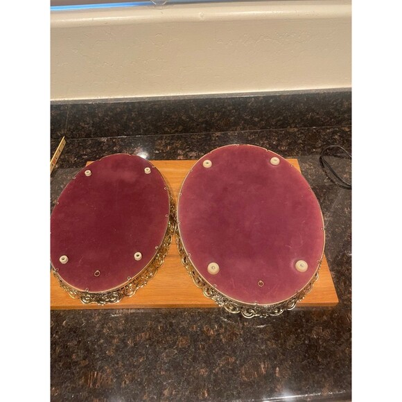 2 vintage Oval Mirror Vanity Tray - Picture 5 of 8